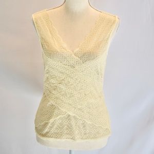 BEBE banded lace tank top